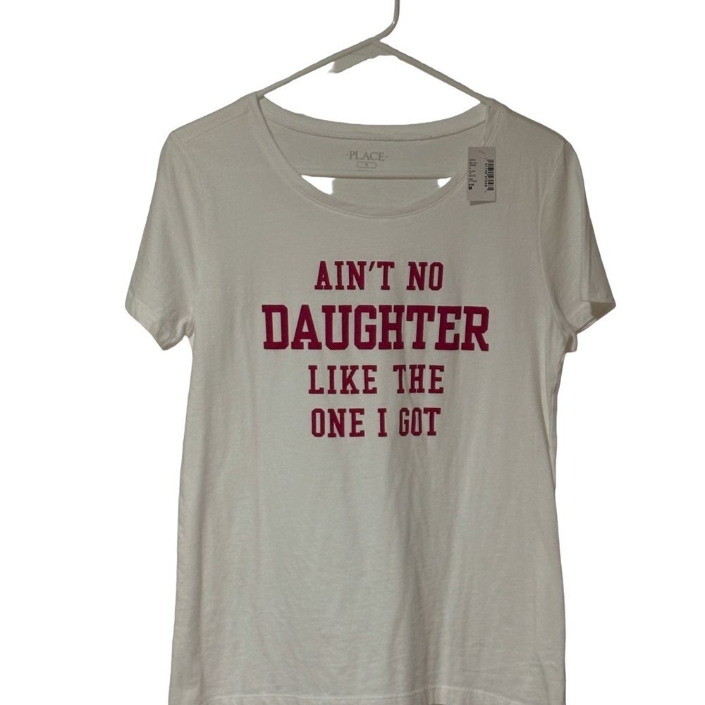 NWT Place Oversized White Tee with Red Graphic